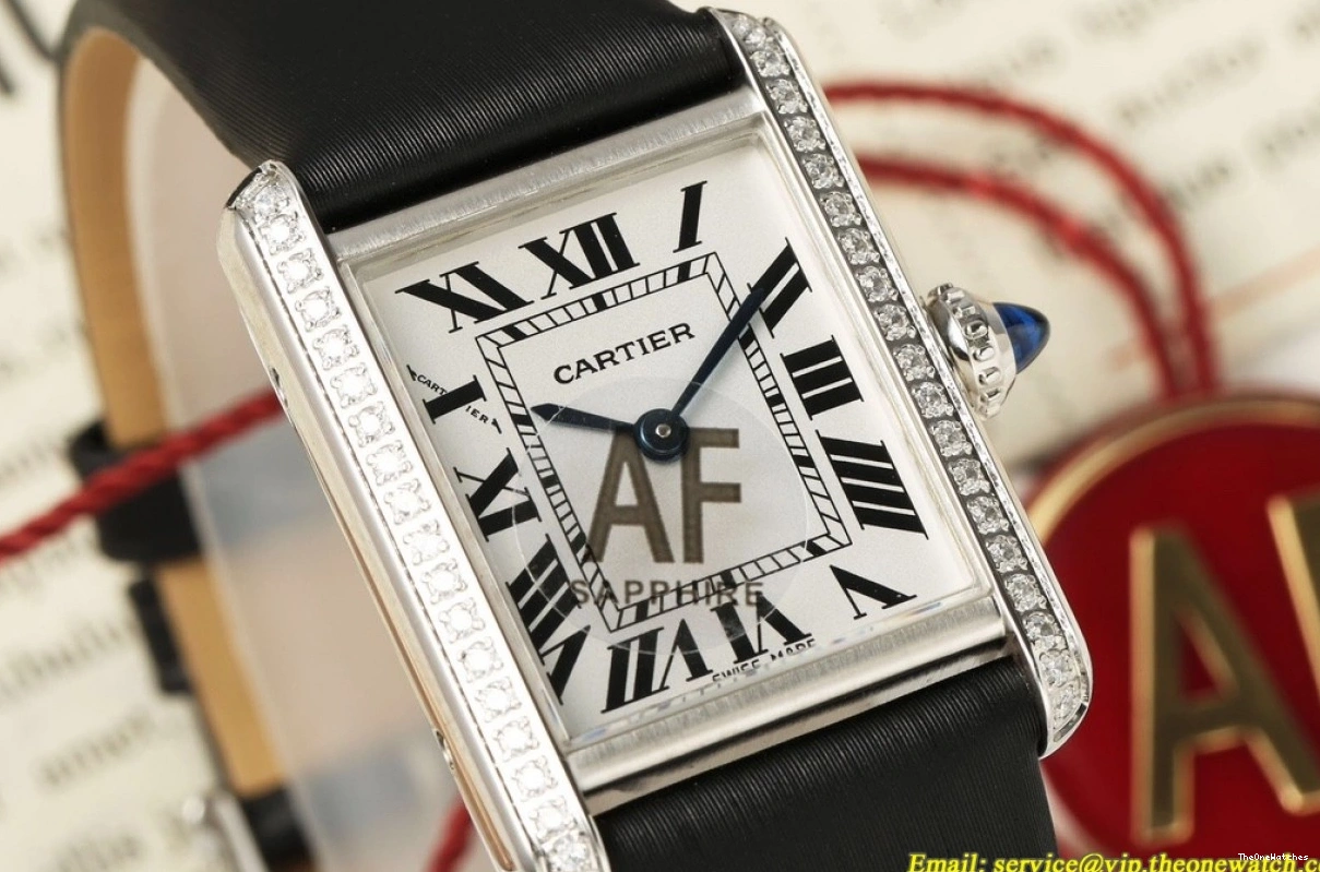 SA Tank SS Dial AF Must - Quartz Cartier 22mm Dia White 0214